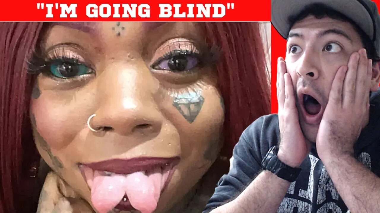 MOM TATTOOED HER EYEBALLS, BUT NOW SHE CAN'T SEE