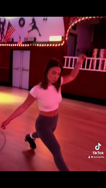 Girl roller skating