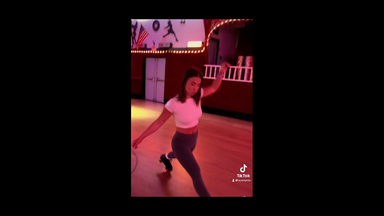 Girl roller skating