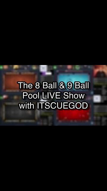 The 8 Ball & 9 Ball Pool LIVE Show with ITSCUEGOD