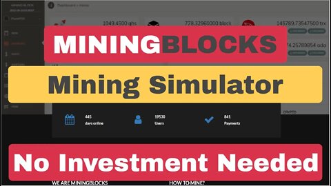 Mining Block Mining Simulator , Build Your Account , Earn Free Crypto