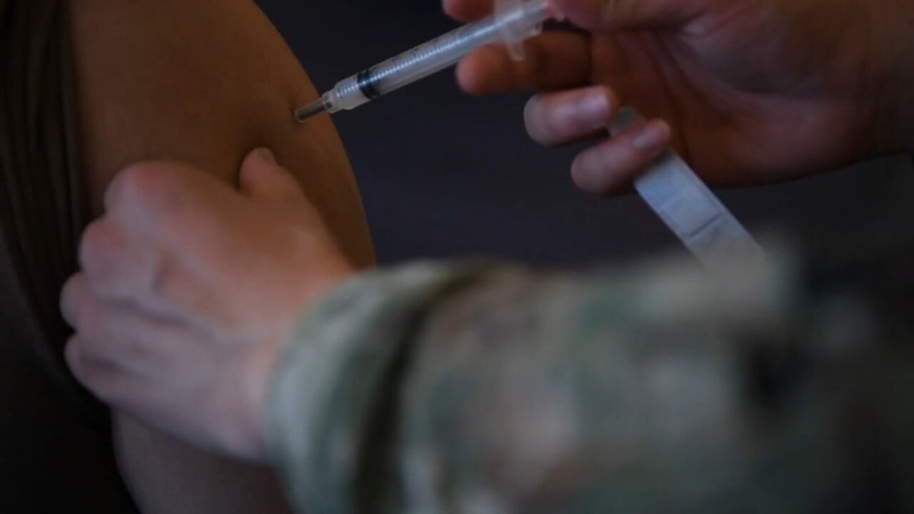 Airmen receive COVID Vaccine at Kadena Air Base - B-roll