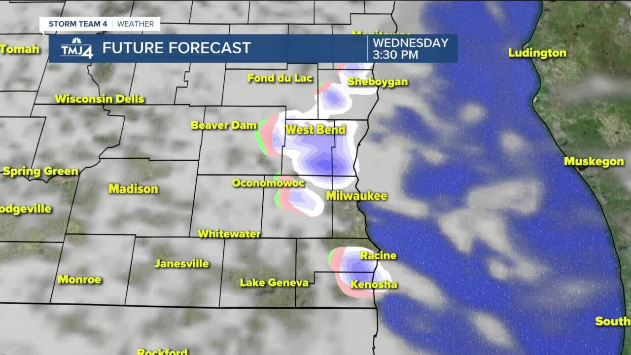 Snow falls heavily in some areas of SE Wisconsin