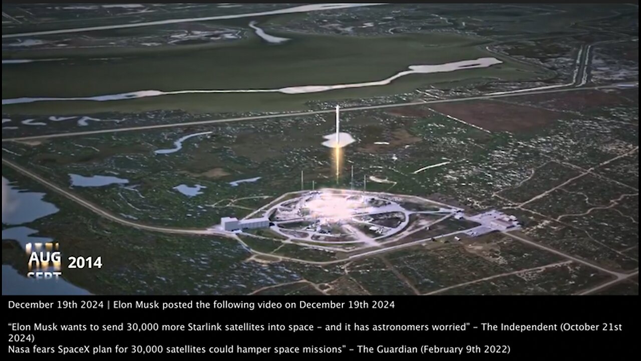 Elon Musk | "Musk to Wants to Send 30,000 Starlink Satellites Into Space." - The Independent (10/21/2024) + Why Did Musk Post the Following Video On 12/18/2024? + "DODs Biggest Contractor Is Elon Musk." - Kash Patel