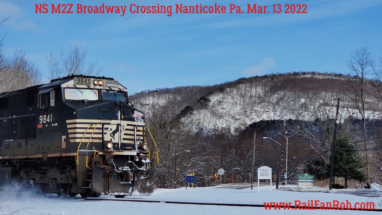 Norfolk Southern Train M2Z Broadway Crossing Nanticoke Pa. Mar. 13 2022