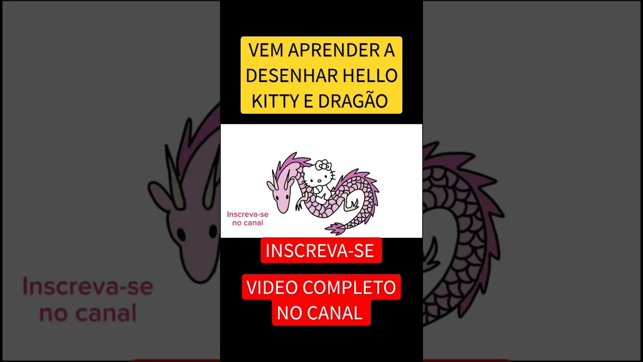 COMO DESENHAR HELLO KITTY E DRAGÃO #shorts #short #hellokitty #dragão