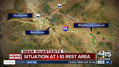 Westbound I-10 closed in western Arizona for police situation, DPS says