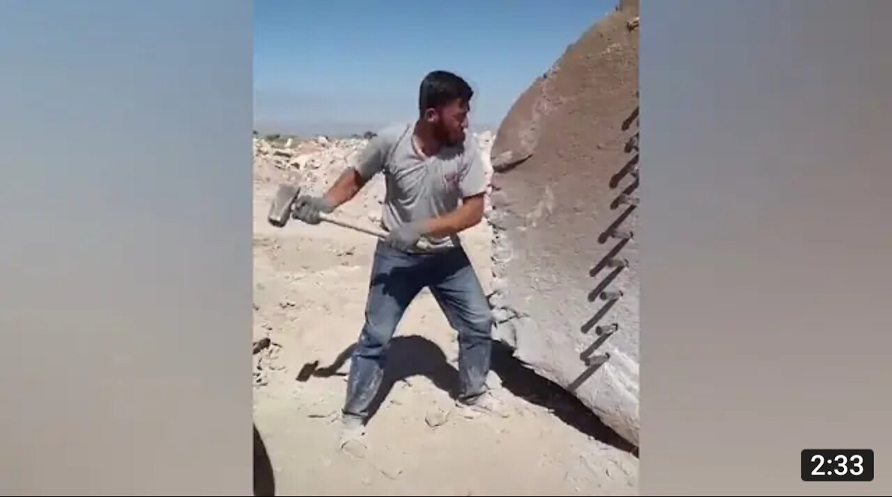 Rock cutting through hammer