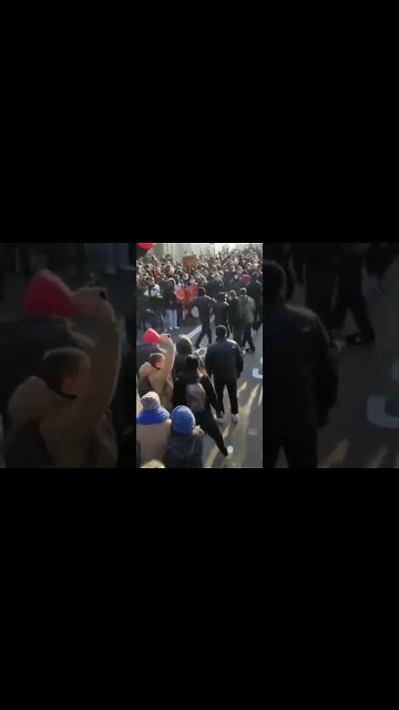 #Strasbourg, #France Anti-Fascist protect wider demonstrations by confronting fascists #shorts