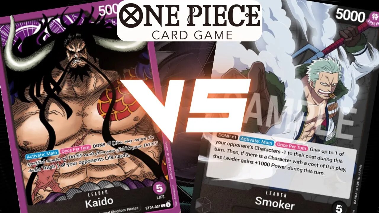 Smoker(Black) VS KAIDO(Purple) OPTCG BATTLE - ONE PIECE CARD GAME GAMEPLAY