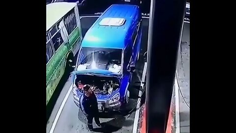 Natural Gas filled Van explodes at the station.