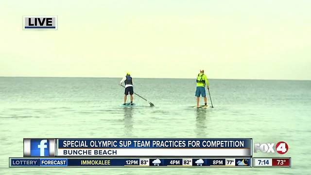 Lee County Special Olympics team practices for standup paddle board races - 7am live report