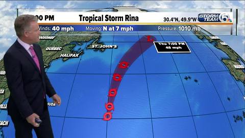 Tropical Storm Rina forms in the Atlantic; no threat to land