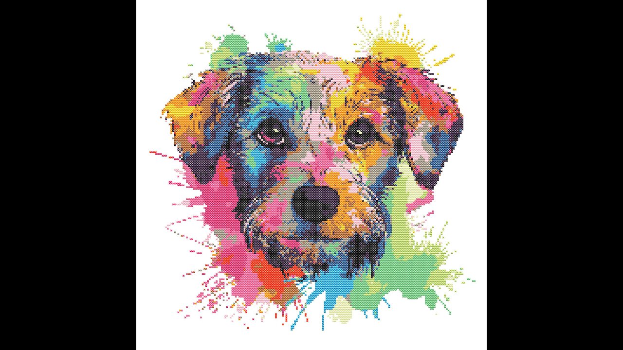 RAINBOW DOG Cross Stitch Pattern by Welovit | welovit.net | #welovit