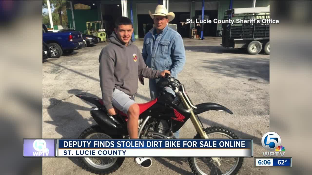 Deputy finds stolen dirt bike for sale online