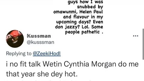 Cynthia Morgan slams her colleagues as she responds to a shade from podcaster Kussman. #music