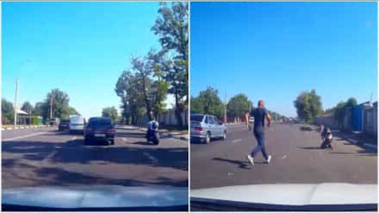 Violento incidente tra un furgone e una moto