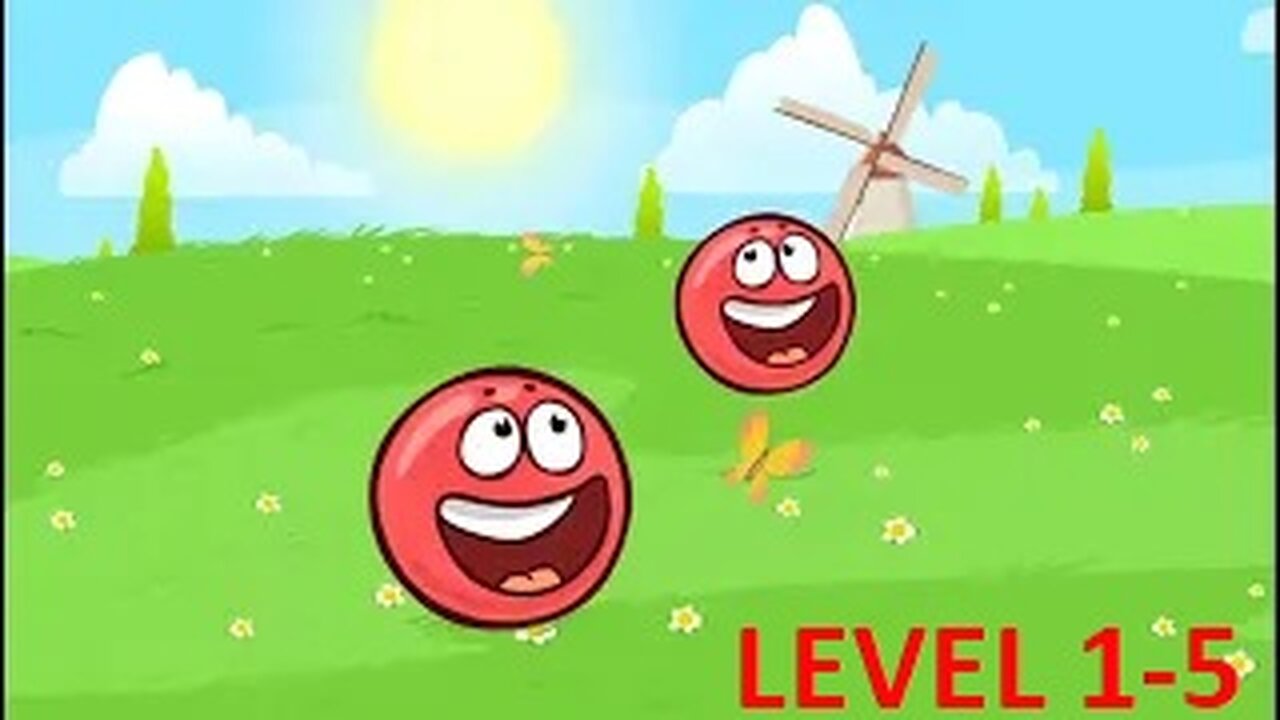 | Let's play gameplay video, Red Ball 4 Level 1-5, Green Hill.