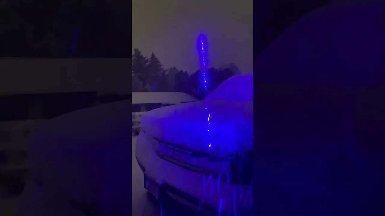 5 watt laser in a snow storm