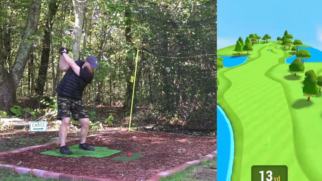 Ile Aux Cerfs GC - 18 Hole Sim Golf Vlog Garmin Approach R10 Launch Monitor Home Tee Hero Simulator