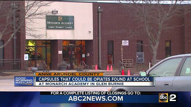 Capsules that may contain opiates found at Anne Arundel Co. school