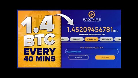 FREE 1.4 Bitcoin Every 40 Minutes - FREE BITCOIN MINING WEBSITE 2022 | No Investment Required