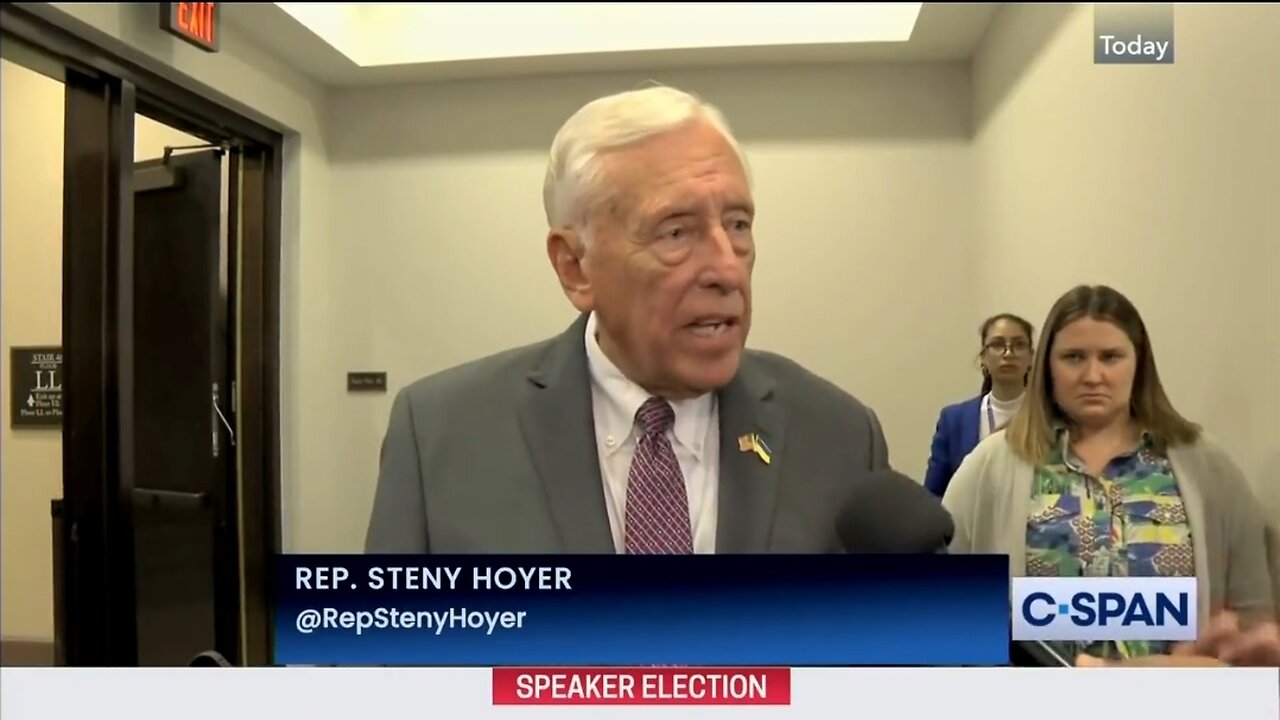 Dem Rep Hoyer Defends Tlaib's Palestinian Flag Outside Her Office