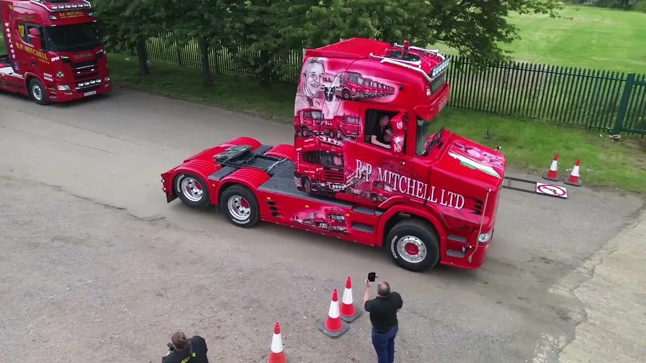 Trucks Leaving Truck Cruise Weekend - Welsh Drones Trucking