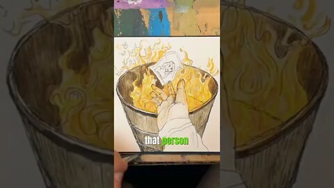 Drawing Someone Burning Memories for Inktober Day 12 #shorts #drawing #inktober