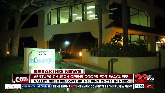 Ventura church ties opens its doors to evacuees