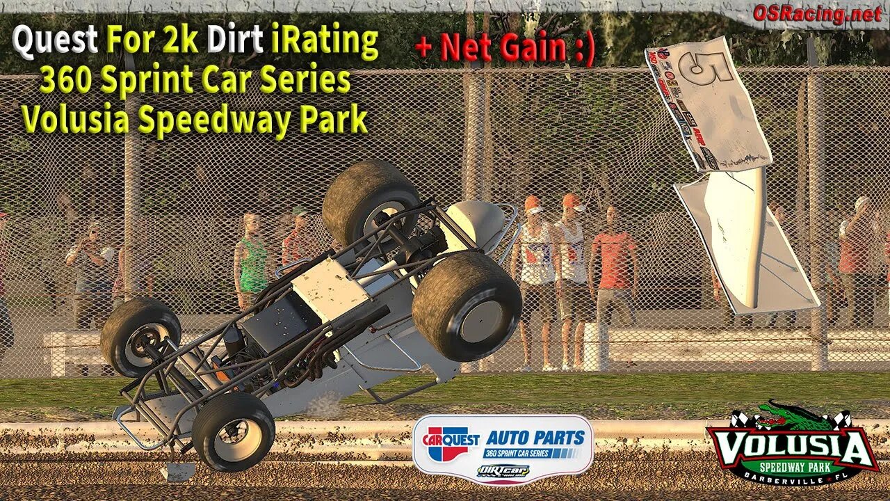 Quest for 2k iRating in the Official 360 Sprint Car Division - Volusia Speedway - iRacing Dirt