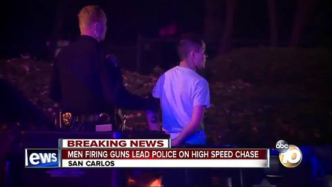 Men firing guns lead police on high speed chase