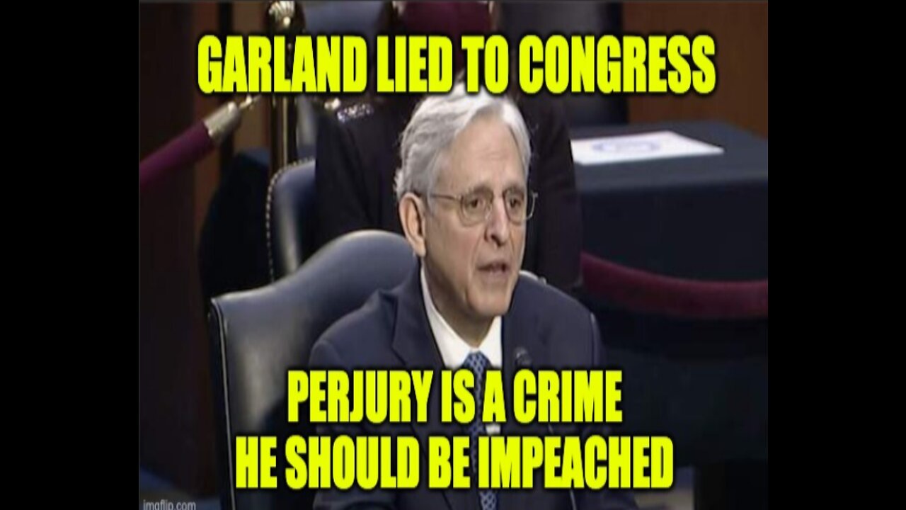 GARLAND LIES TO CONGRESS AGAIN AND HAS BEEN INTERFERING IN DAVID WEISS HUNTER INVESTIGATION!!!