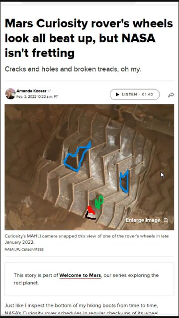 Jesus's Infinite face in Mars curiosity rover wheel