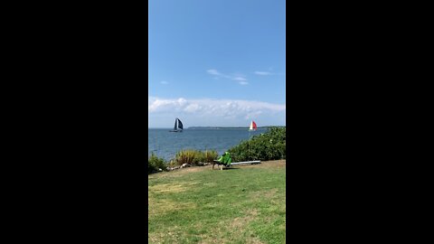 12 meter boats. Proceeding up Narraganset bay to Bristol Rhode Island