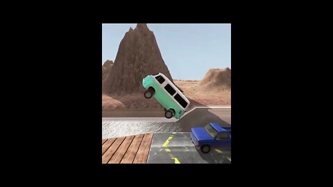 |MiniBeamNG/ Cars jumping The Bridge and 3 Pit vs Car #05 BeamNG.Drive #Shorts