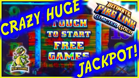 CRAZY EPIC HUGE JACKPOT WIN!!! Ultimate Fire Link Glacier Gold Slot LIVESTREAM HIGHLIGHT!