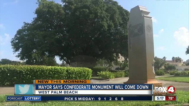 Florida city to remove Confederate monument