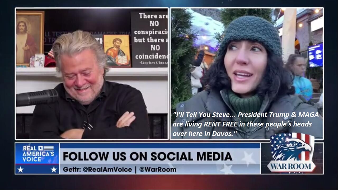 Noor Bin Ladin: "MAGA's Living Rent Free In Davos' Head ~ Steve Bannon War room 1.17.24