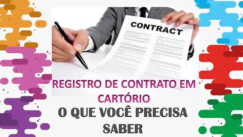 REGISTRO DE CONTRATO EM CARTÓRIO