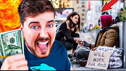 Mr Beast Gives Money and food To Homeless People