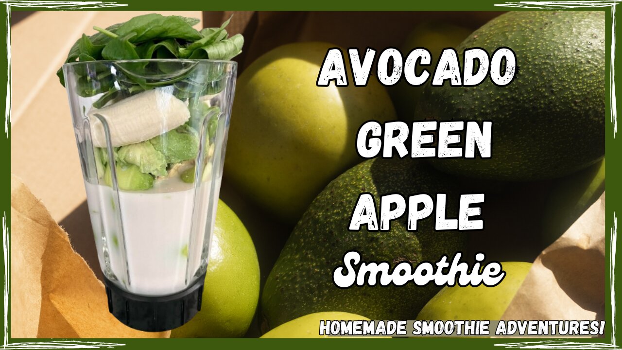 Green Glow Smoothie: Avocado Apple Bliss with Almond Milk, Yogurt, and Chia Seeds