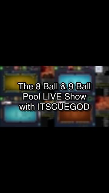 The 8 Ball & 9 Ball Pool LIVE Show with ITSCUEGOD