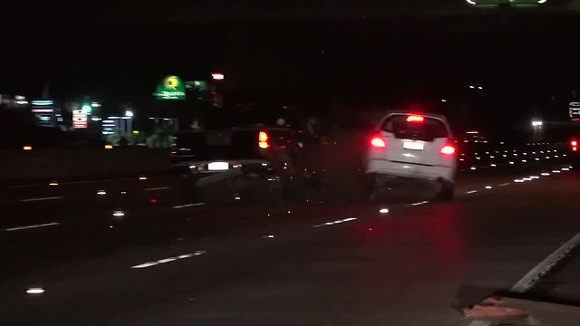 Car slams into truck stalled on I-8