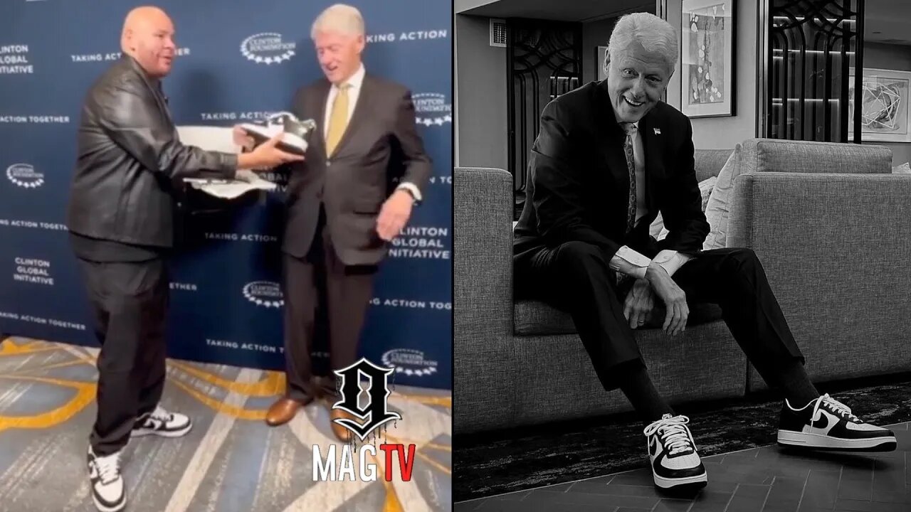 Fat Joe Gifts Former President Bill Clinton A Pair Of "TS" Air Force Ones! 👟