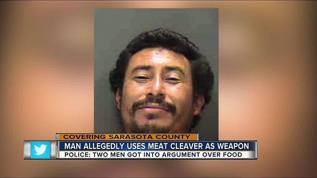 Man struck with meat cleaver during argument