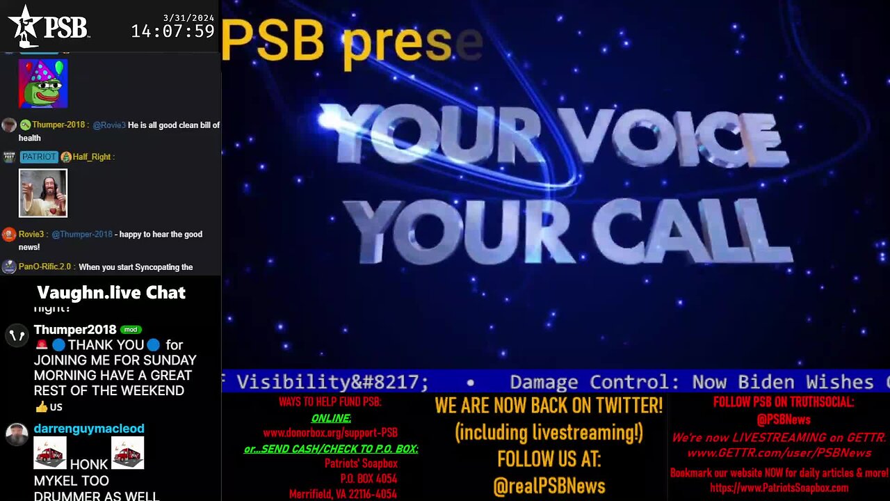 2024-03-31 14:00 EDT - Your Voice, Your Call: with Chris Moore