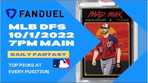 Dreams Top Picks for MLB DFS Today Main Slate 10/1/2022 Daily Fantasy Sports Strategy FANDUEL