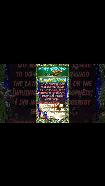 12.23.2022 | STORM MINISTRIES DBV | 2ND DAY OF CHRISTMAS | MATTHEW 5:17 (AMP) | #shorts