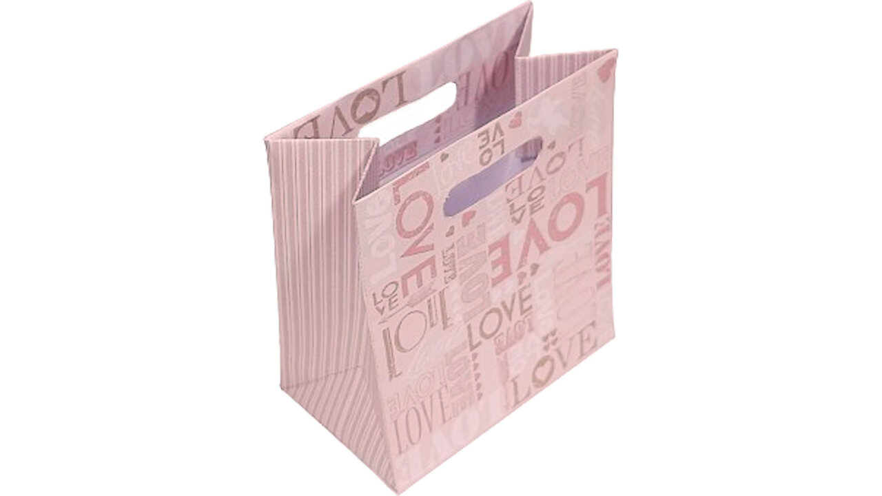 Light pink gift paper bag/Bolsa de papel de regalo rosa claro/Saco de papel rosa claro presente